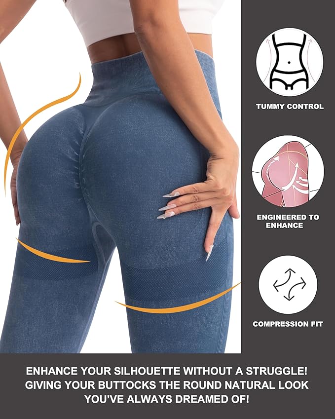 CHRLEISURE Workout Leggings Sets for Women, Gym Scrunch Butt Butt Lifting Seamless Leggings 3 Piece