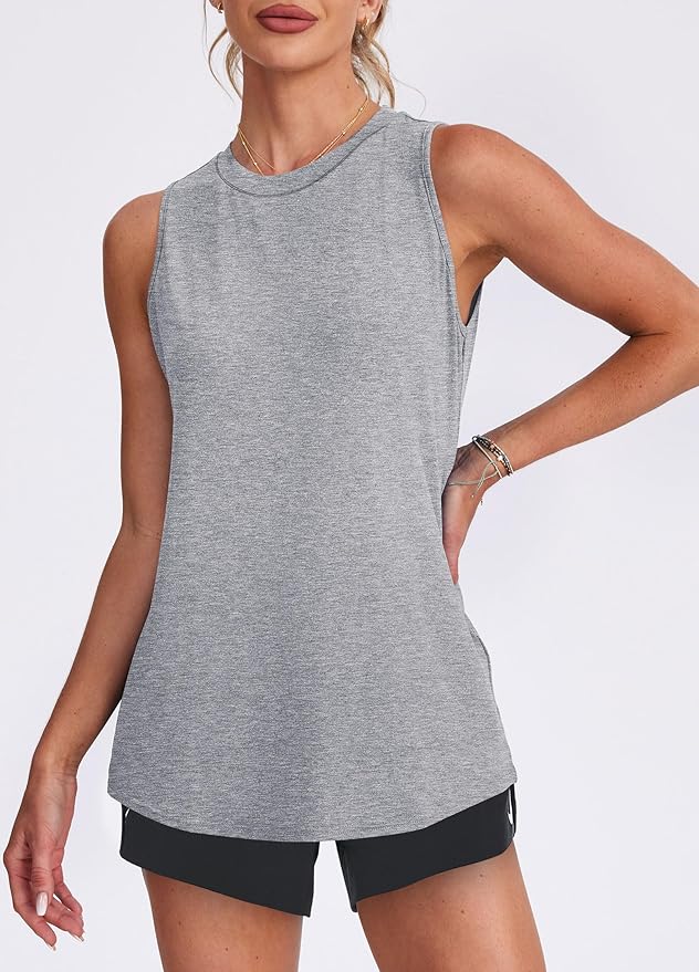 Womens Workout Tank Tops Lightweight Sleeveless Shirts for Women Loose Fit Tops for Athletic Running Tennis Yoga