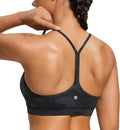 CRZ YOGA Butterluxe Y Back Sports Bras for Women - Padded Racerback Low Impact Spaghetti Thin Strap Workout Yoga Top