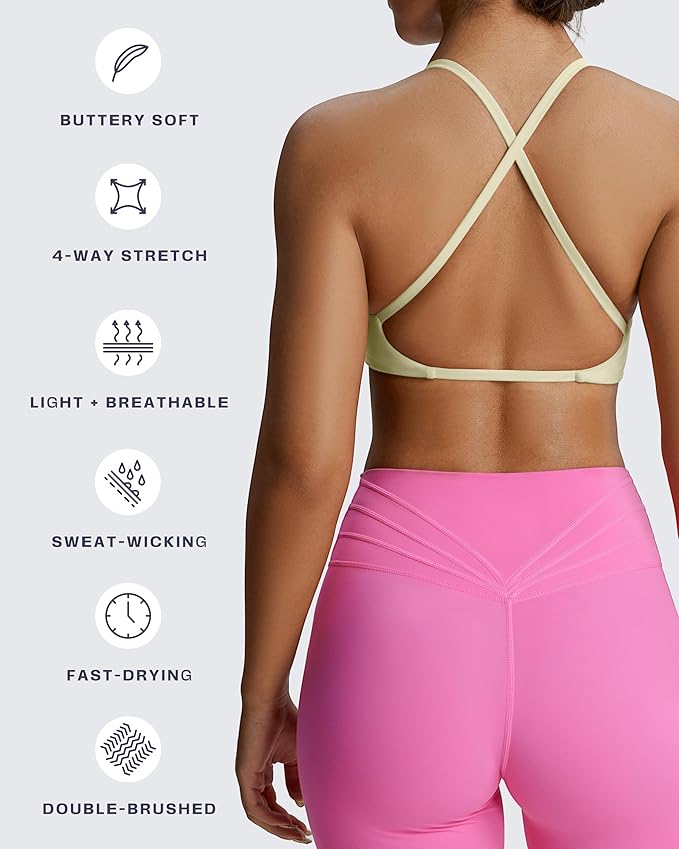 Aoxjox Women's Workout Sports Bras Fitness Metamorph Sienna Twist Bra Yoga Crop Tank