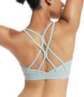 RUNNING GIRL Sports Bras for Women,Strappy Crisscross Back Padded Low Impact Running Sports Bra with Removable Cups