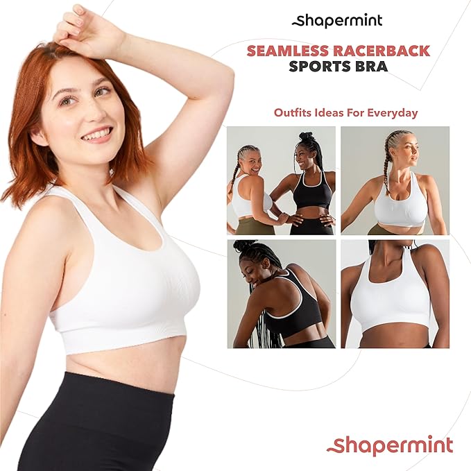 SHAPERMINT Sports Bras for Women - Workout Bras for Women, Plus Size Sports Bra, Workout Tops for Women High Support