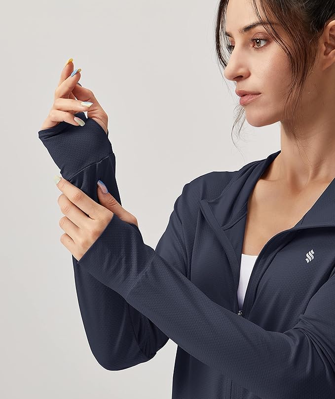 Soothfeel Women's UPF 50+ Sun Protection Hoodie Jacket Lightweight Long Sleeve Sun Shirt for Women with Pocket Hiking Outdoor