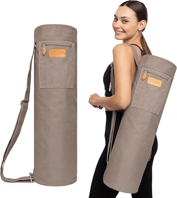 UDANA Yoga Mat Bag – Heavy Duty Canvas Carrier with 3 Pockets & Full Zip – Available in 3 Sizes (16L, 18L, 34L) - Multiple Colors