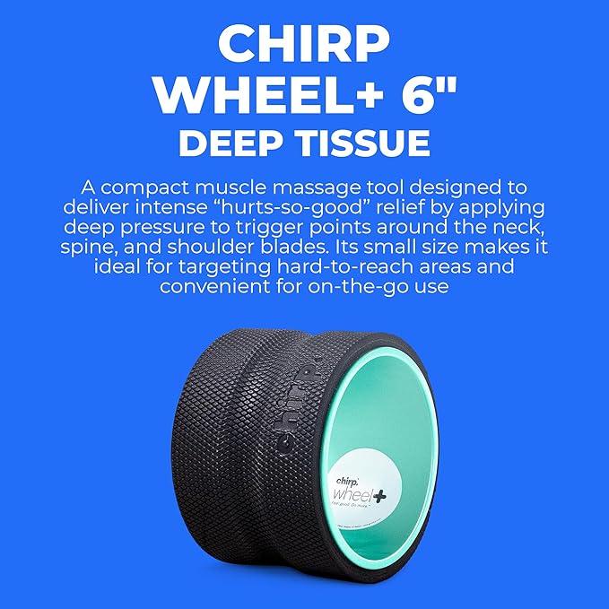 Chirp Wheel Foam Roller - Targeted Back & Neck Pain Relief, Muscle Massage, Trigger Point Therapy, High-Density Foam Tool for Physical Therapy, Stretching & Exercise, 500lbs Capacity, 6 Inch Mint