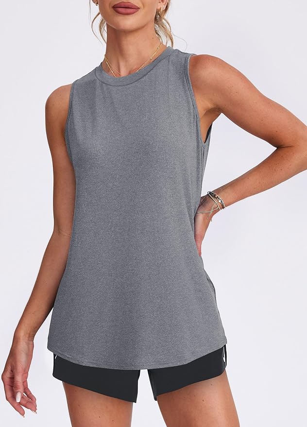 Womens Workout Tank Tops Lightweight Sleeveless Shirts for Women Loose Fit Tops for Athletic Running Tennis Yoga