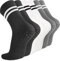 Diu Life 3 Pack Pilates Socks Yoga Socks with Grips for Women Non Slip, Workout, Pure Barre, Ballet, Dance, Hospital Socks
