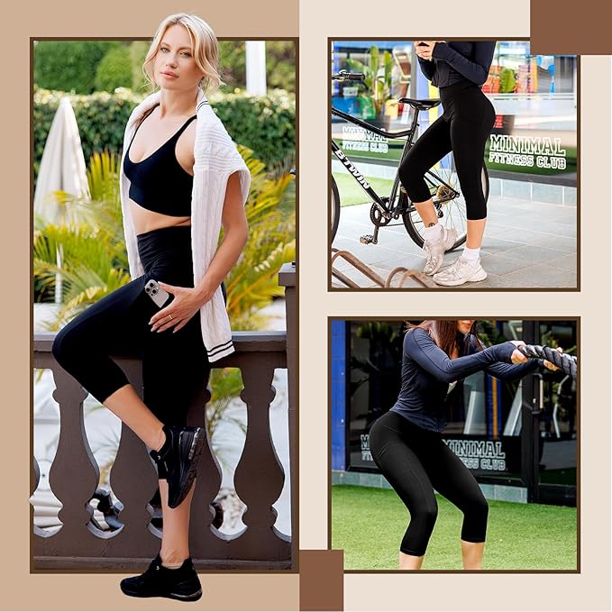 Leafigure High Waisted Leggings for Women- Soft No See-Through Yoga Pants for Gym Workout Running