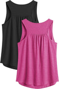 PINSPARK Workout Tops for Women Racerback Tank Tops Sleeveless Athletic Running Shirts Lightweight Yoga Gym Tank,2 Pack S-3XL