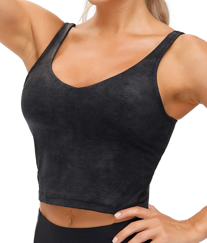 THE GYM PEOPLE Womens' Sports Bra Longline Wirefree Padded with Medium Support