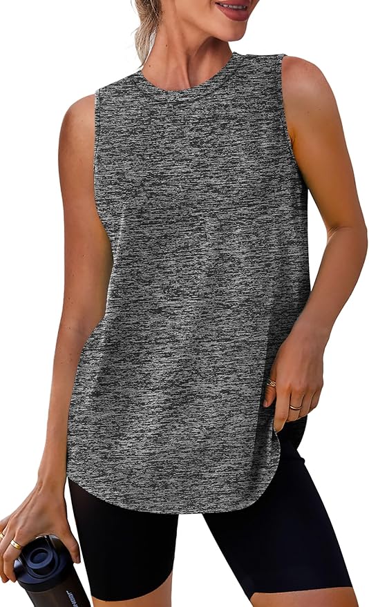 Womens Workout Tank Tops Lightweight Sleeveless Shirts for Women Loose Fit Tops for Athletic Running Tennis Yoga