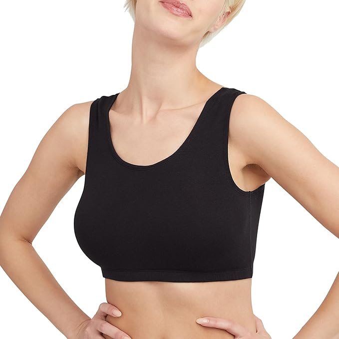 Hanes Women's Pack, Cotton Scoopneck Bralette, Low-Impact Sports Bra, 3-Pack