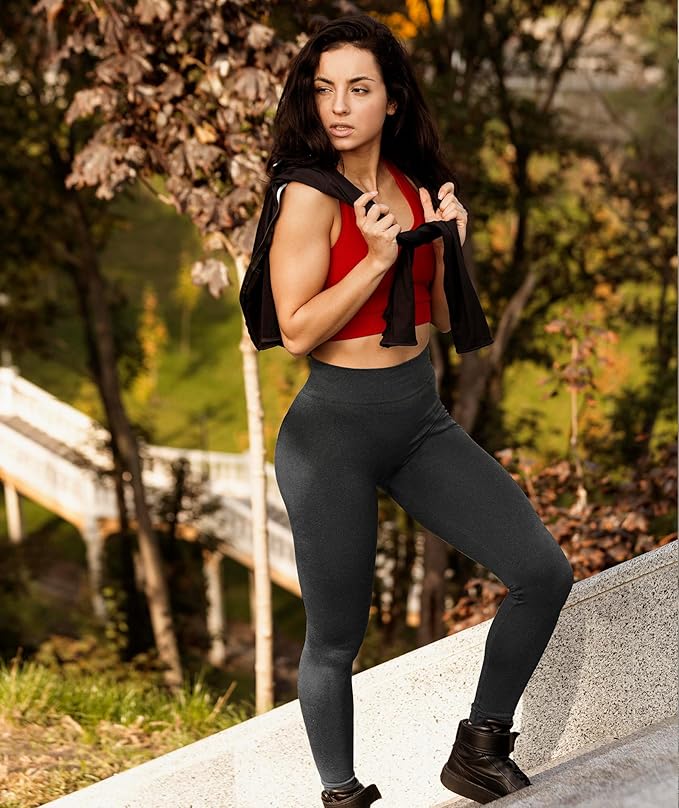 High Waisted Leggings for Women - Soft Athletic Tummy Control Yoga Pants for Cycling Dance Tights