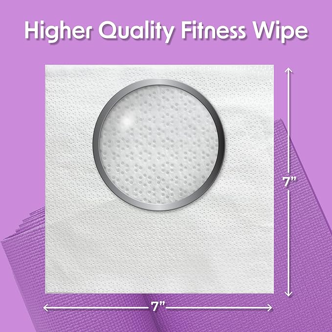 Wipex Yoga Mat Cleaner & Fitness Gym Wipes - Natural Lavender & Vinegar - 75 Count for Cleaning Yoga Mats, Spinning & Peloton Bikes, Weight Machines & Surfaces - 12 Pack Case