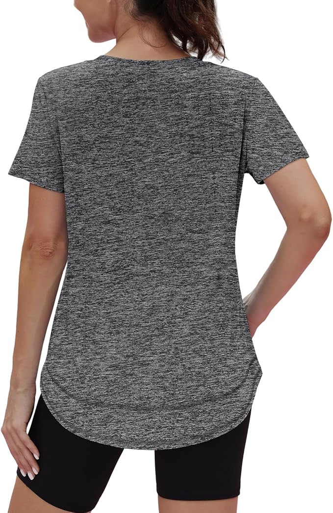 XIEERDUO Womens Workout Tops Short Sleeve Shirts Quick Dry Outfits for Hiking Running S-3XL
