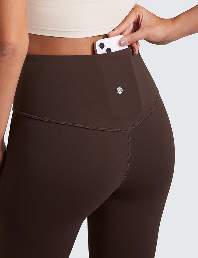 CRZ YOGA Butterluxe Flare Leggings 29"/30.5"/32"/33.5" - High Waist Bootcut Wide Leg Lounge Womens Yoga Pants with Pocket
