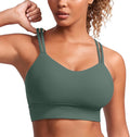 CRZ YOGA Softness Mold Butterluxe Strappy Longline Sports Bras for Women - Double Spaghetti Strap Workout Yoga Crop Top