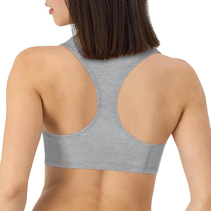 Hanes Women's Racerback Cotton T-Back Bralette (3 Pack)