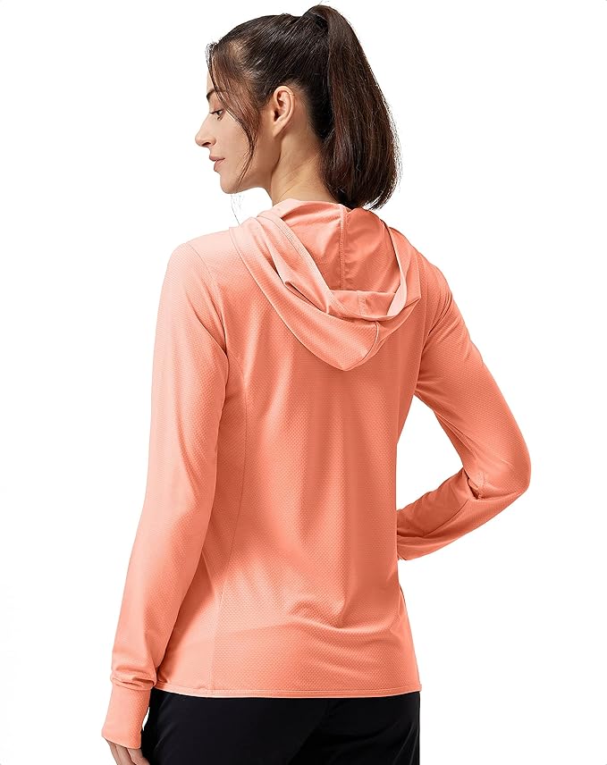 Soothfeel Women's UPF 50+ Sun Protection Hoodie Jacket Lightweight Long Sleeve Sun Shirt for Women with Pocket Hiking Outdoor