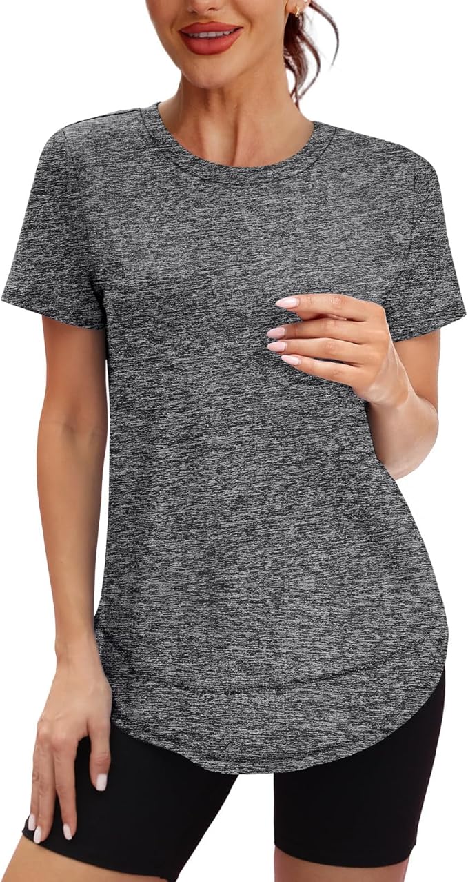 XIEERDUO Womens Workout Tops Short Sleeve Shirts Quick Dry Outfits for Hiking Running S-3XL