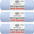 3 Pack Yoga Mat Towels with Grip Dot, Hot Yoga Towel Non Slip Yoga Mat Towel Non-Slip Sweat Absorbent Anti-Slip Yoga Towel for Bikram,Pilates