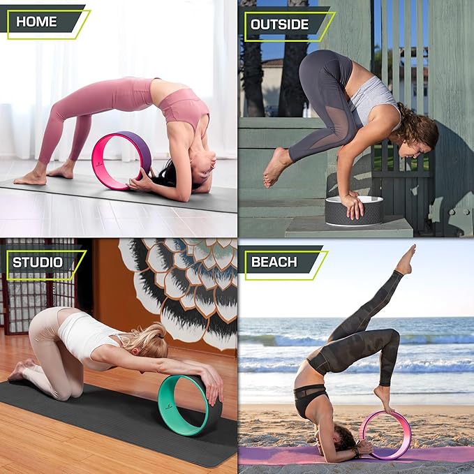 ProsourceFit Yoga Wheel Prop 12” for Improving Yoga Poses, Backbends, Flexibility, Balance, Stretching, Relaxation