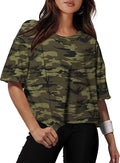 XIEERDUO Cotton Tshirts for Women Drop Shoulder Round Neck Oversized Crop Tops Workout Tops Tees