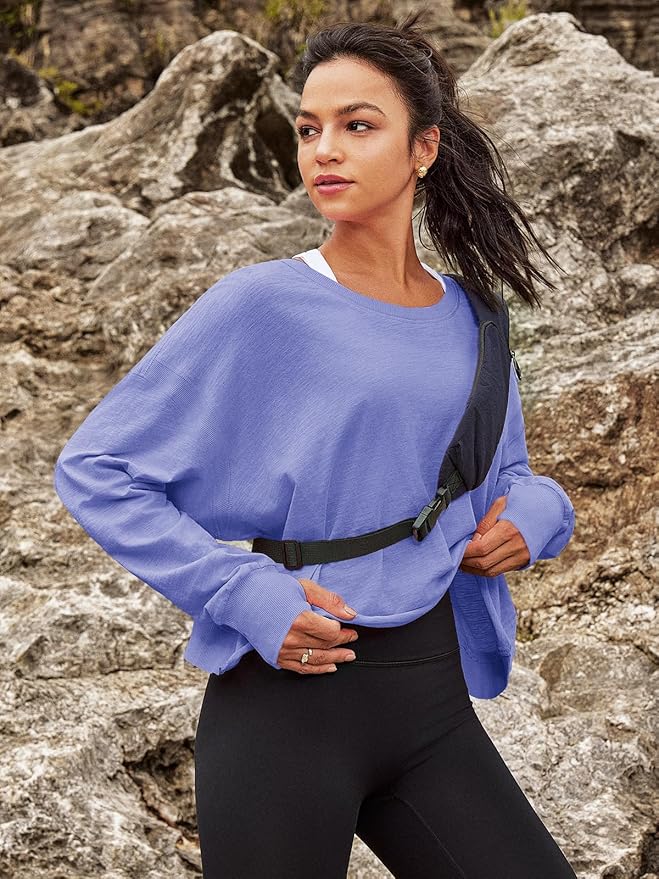 Panadila Womens Open Back Workout Top Long Sleeve Athletic Shirts Casual Crop Running Tee Y2k Yoga