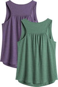 PINSPARK Workout Tops for Women Racerback Tank Tops Sleeveless Athletic Running Shirts Lightweight Yoga Gym Tank,2 Pack S-3XL