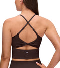 CRZ YOGA Butterluxe Twist Cross Back Crop Tank Tops for Women - Padded Adjustable Straps Yoga Longline Sports Bras