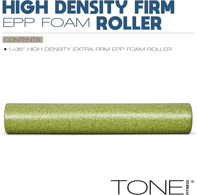 Tone Fitness High Density EPP Foam Exercise Foam Roller for Yoga, Pilates, Stretching, Massage, and Recovery | Multiple Sizes and Colors