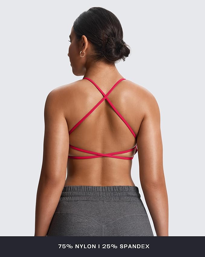 Aoxjox Women's Workout Sports Bras Fitness Trinity Ivy Low Impact Bra Yoga Crop Tank