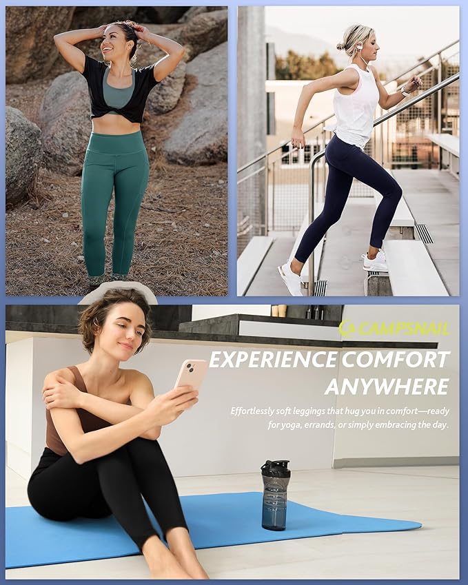 4 Pack Capri Leggings for Women - High Waisted Capris Tummy Control Yoga Pants with Pockets Workout Cycling Tights