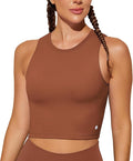 Natural Feelings Nudi Sports Bras for Women Removable Padded Yoga Tank Tops Sleeveless Fitness Workout Crop Tops