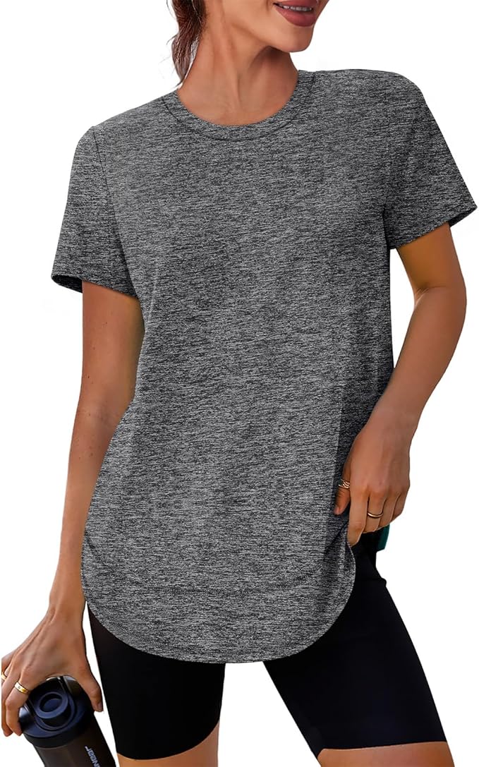 XIEERDUO Womens Workout Tops Short Sleeve Shirts Quick Dry Outfits for Hiking Running S-3XL