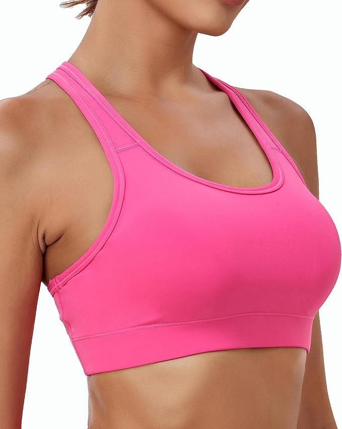 Oalka Women's Racerback Sports Fitness Support Workout Running Bras