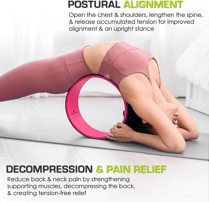 ProsourceFit Yoga Wheel Prop 12” for Improving Yoga Poses, Backbends, Flexibility, Balance, Stretching, Relaxation