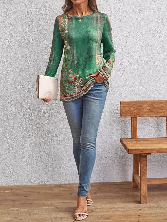 AUTOMET Women‘s Basic Long Sleeve Crewneck, Plus Size Winter & Spring Top, Casual Fall Tee for Teacher & Everyday Outfits