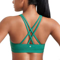 CRZ YOGA Naked Feeling Strappy Padded Sports Bras for Women - Fitness Workout Top Criss Cross Back Yoga Cami