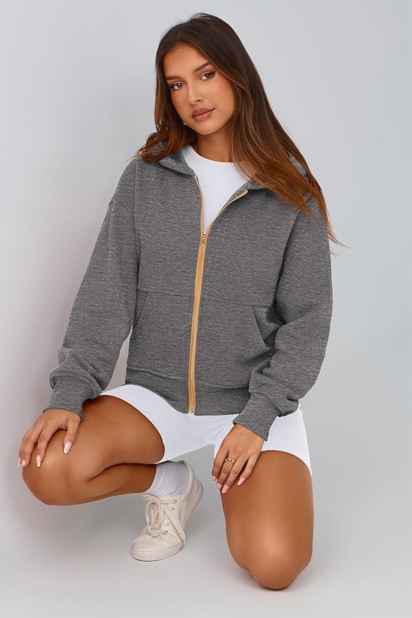 PRETTYGARDEN Hoodies for Women Sweatshirt Zip Up Hoodie Fall Fashion 2026 Trendy Long Sleeve Jackets Winter Clothing Outfits