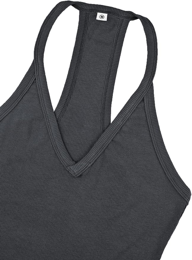 iGENJUN Workout Tops for Women Racerback Basic Tank Summer 2026 Camisole V Neck Slim Fit Ribbed Sleeveless