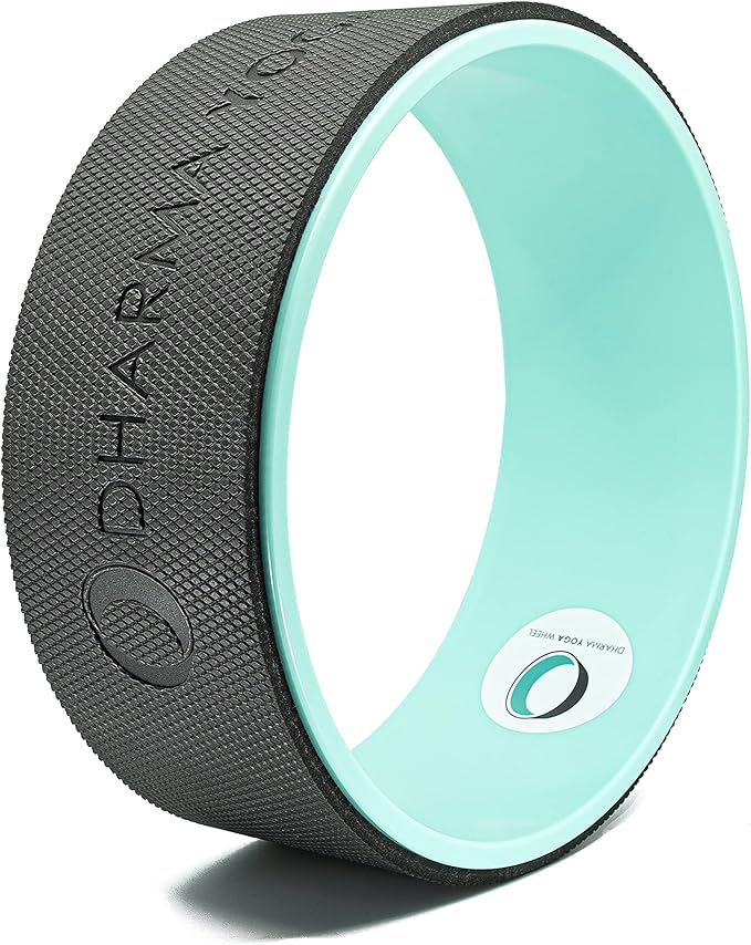 Dharma Yoga Wheel Basic - Spine Roller and Back Ring, Stretches Ligaments, Muscles with Foam Padding for Deeper Poses | Yogic Stretching and Alignment with Circle Design