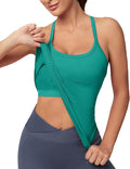 MathCat Workout Tank Tops for Women with Built in Bra, Sleeveless Gym Tops Seamless Racerback Athletic Yoga Shirts