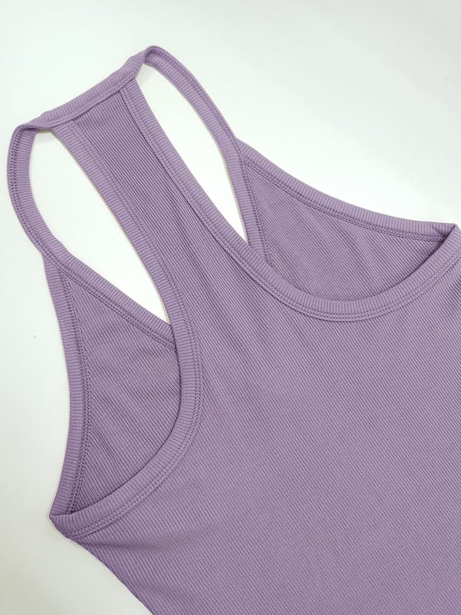 iGENJUN Workout Tops for Women Racerback Basic Tank Summer 2026 Camisole V Neck Slim Fit Ribbed Sleeveless