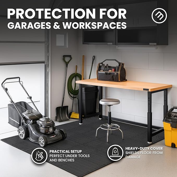 bemaxx Gym Mats Set - 18 pcs EVA Interlocking Foam Floor Tiles (12.6"x12.6"x0.4") 18sqft Protective Gym Flooring Sports Home Workout Exercise Mats Puzzle Garage Fitness Play-Room Pool Treadmill Bike