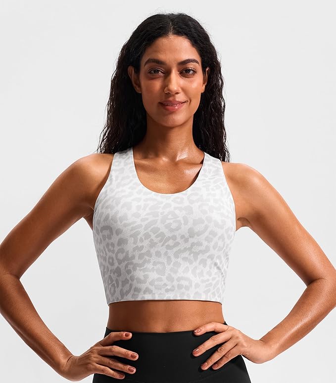 Sports Bras for Women Criss-Cross Back Padded Workout Tank Tops Medium Support Crop Tops for Women
