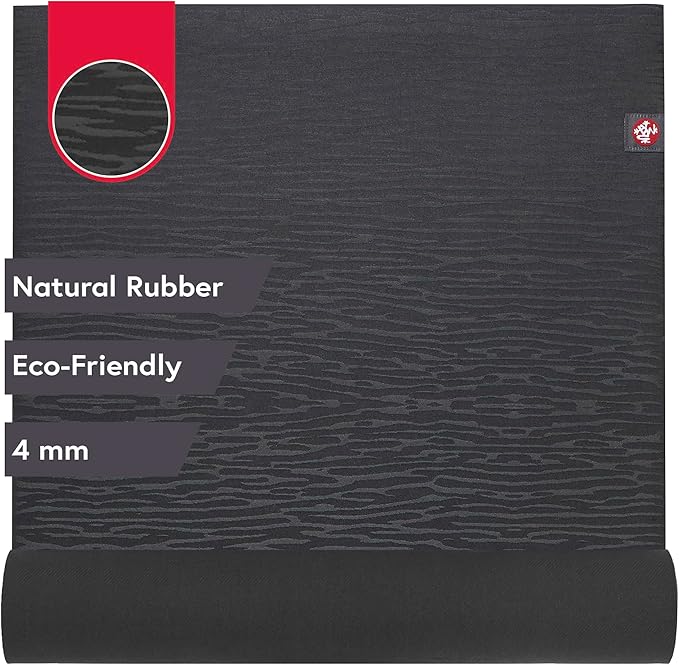 Manduka eKOLite Yoga Mat - 4mm Natural Rubber | Eco-Friendly | Soft Textured Surface | Natural Next-to-Skin Feel