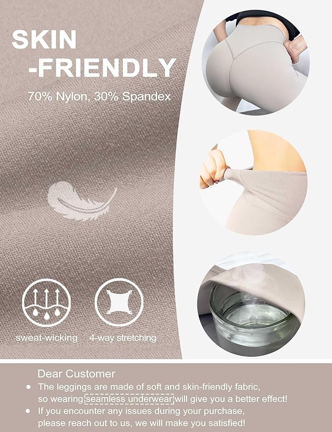Olmlmt No Front Seam Workout Leggings for Women Tummy Control Butt Lifting Leggings Buttery Soft Gym Yoga Pants
