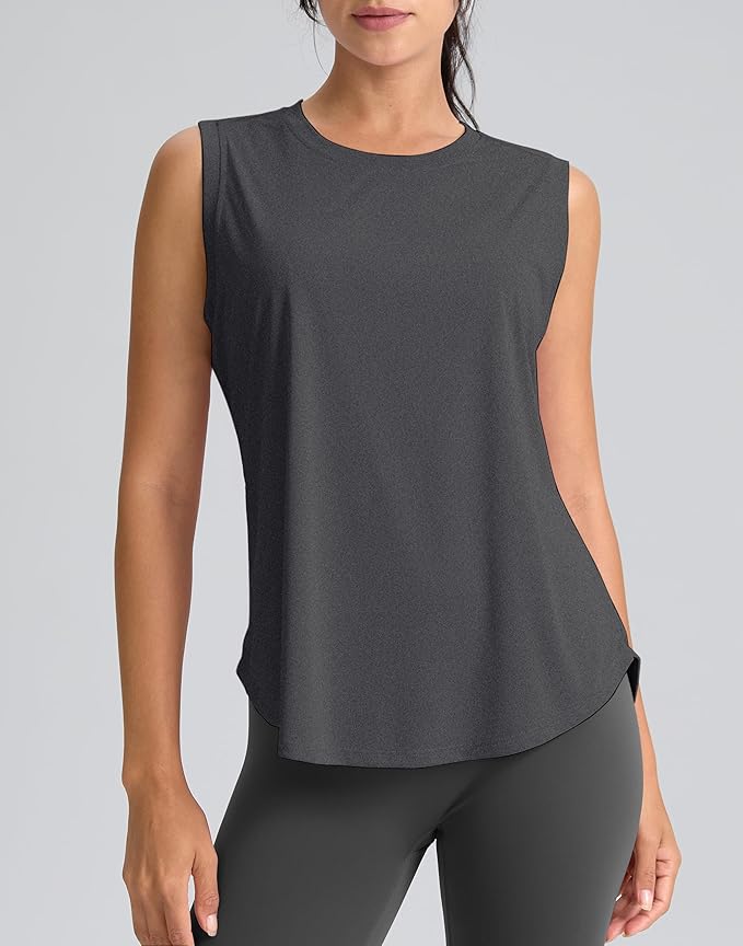 SANTINY Women's Sleeveless Workout Tops Breathable Lightweight Active Tennis Yoga Shirts Athletic Running Tank Tops for Women