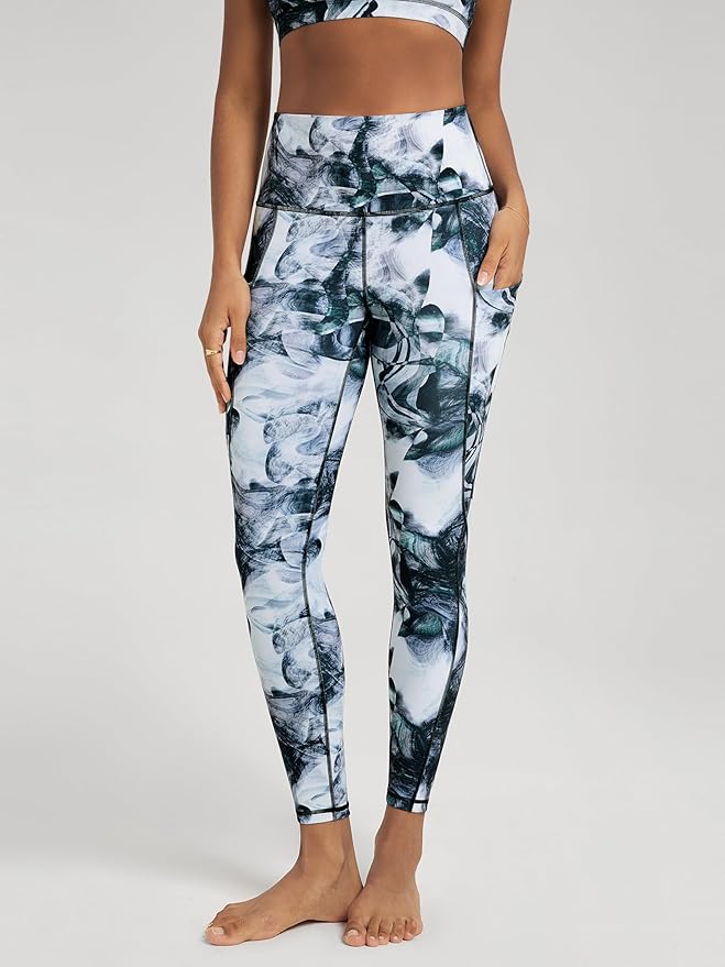 ODODOS Women's High Waisted Yoga Leggings with Pockets, Tummy Control Non See Through Workout Athletic Running Yoga Pants